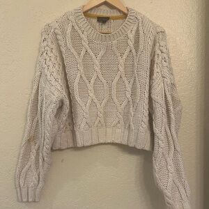 🧚🏻‍♀️Topshop🧚🏻‍♀️ Cream Cable Knit Sweater. Size 8